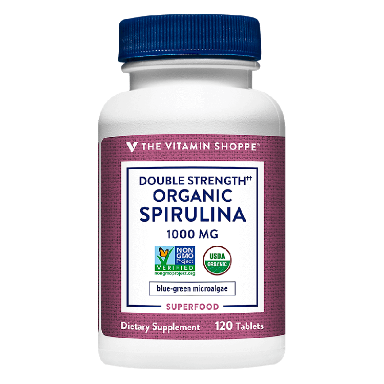 Double Strength Organic Spirulina 1,000 mg (120 tab)