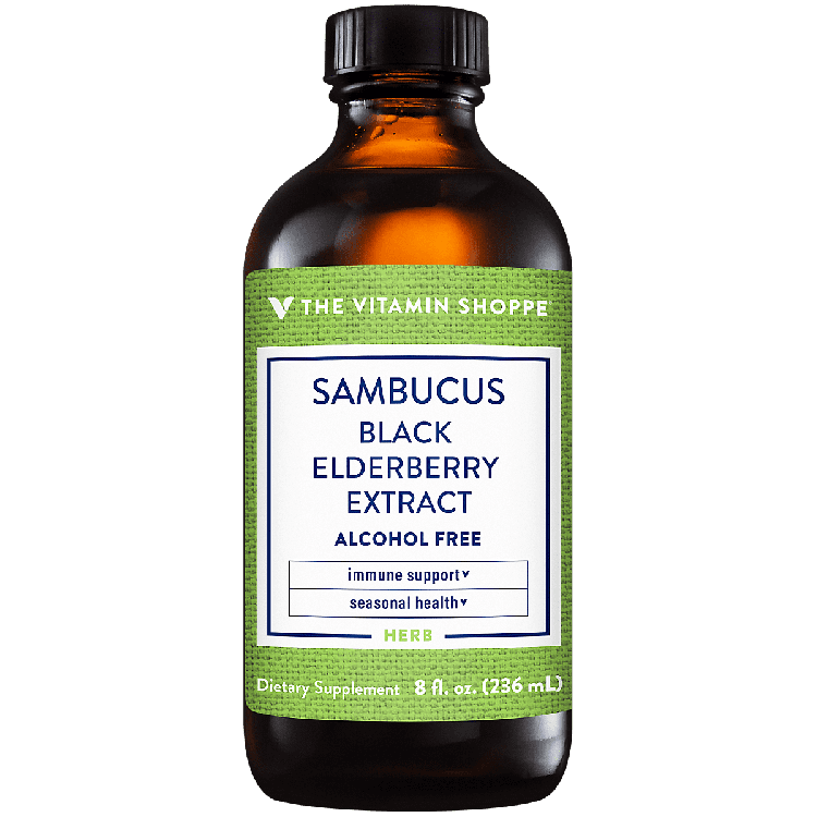 THE VITAMIN SHOPPE SAMBUCUS BLACK ELDERBERRY EXTRACT 4000 mg (24 serv)